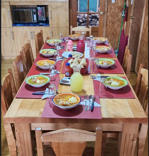 Paisaje del fiordo visto desde la ventana de una de las habitaciones.